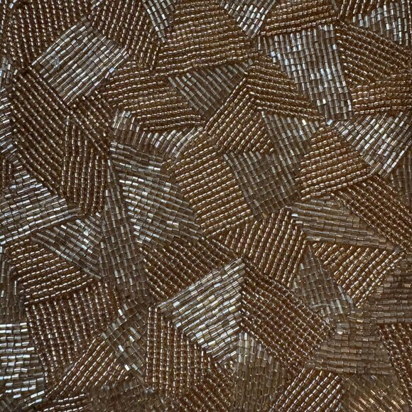 Vtg Lillie Rubin gold beaded fringed evening bag coquette wedding party purse - Picture 7 of 7